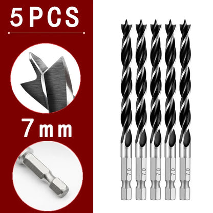 3/5/7Stk. 3/4/5/6/7/8/10mm 1/4 Sechs kant griff Dreispitzer Holz bearbeitungs bohrer Set Holz bearbeitungs lochreib werkzeug