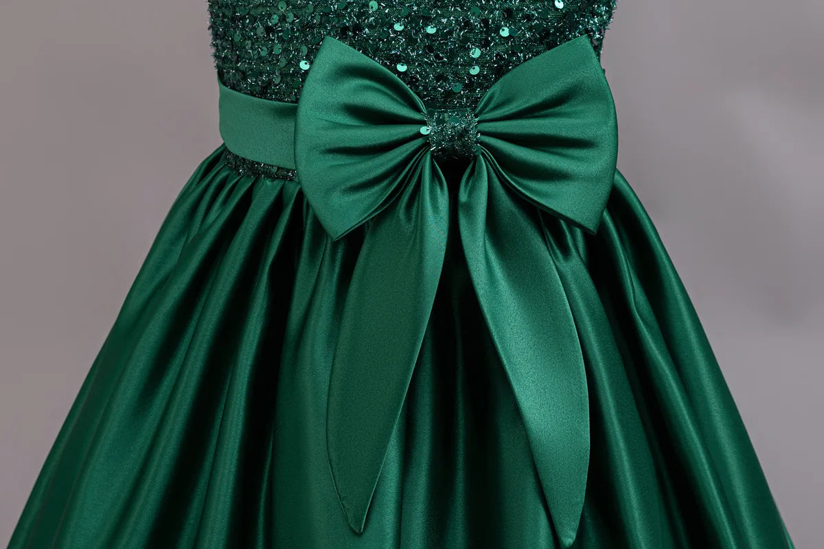 Performance Formelles Partykleid für Mädchen, Kinderkleidung, Paillettenkleider, aktive Kleider für Mädchen, Kinderkleidung, Schwarz, 3 bis 10 Jahre.