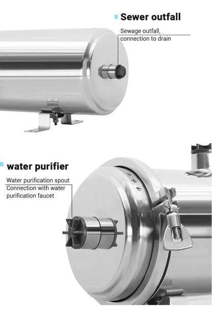 DIVEDEER Water Purifier Filtration Purification Soften Ultration Water Filter 0.01um SUS304 Whole House Water Purifier PVDF.