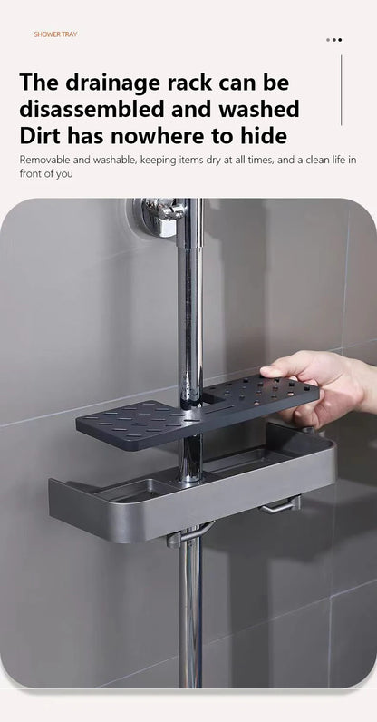 Haushalt Lift Ständer Dusche Rack Dusche Gel Lagerung Rack Badezimmer Perforation-Freies Dusche Stange Tablett