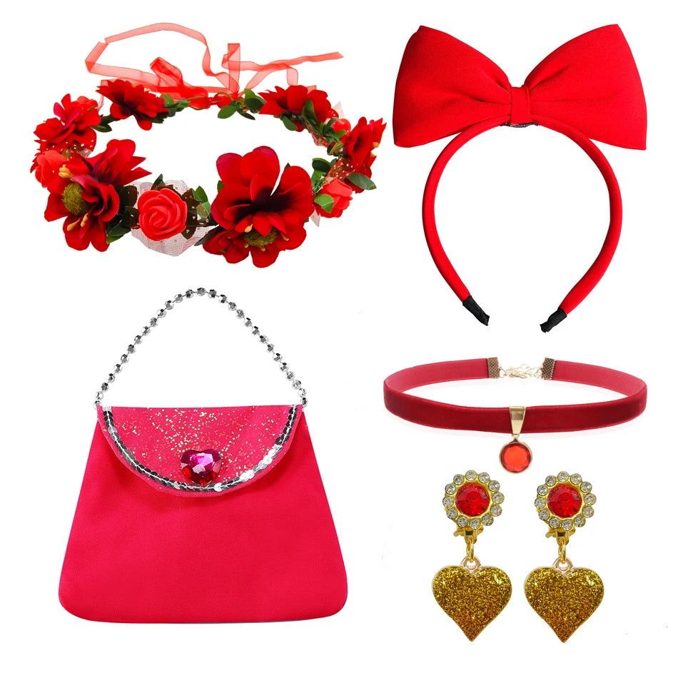 Alice Red Queen Cosplay Prinzessin Kleid Mädchen Deluxe Performance Kleidung Kind Karneval Halloween Party Charm Kostüm Geburtstagsgeschenk