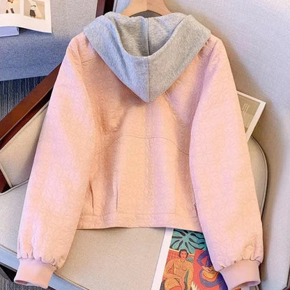 Frühling Herbst Damen Bomberjacken mit Kapuze, kurz, Vintage-Angebot, neu in Outerwears, weibliche Baseball-Fliegermäntel, eleganter Verkauf.