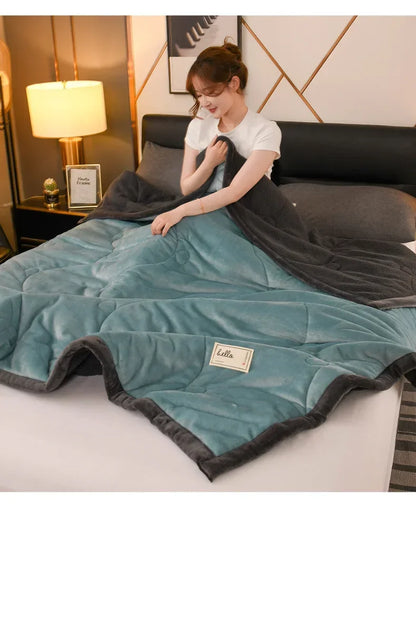 2025 NEW Winter Keep Warm Wool Throw Blanket for Sofa Winter Blanket King Size Home Warm Plaid Comforter Bedspread Bedding Sheet.