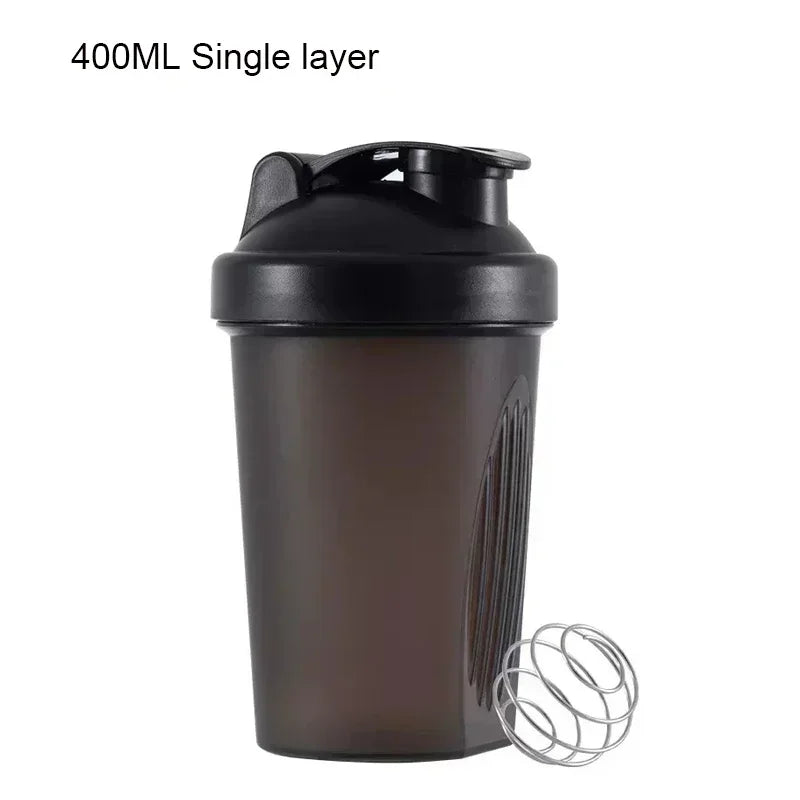 3 Layer Shaker Bottle Protein Mixing Shake Cup Sports Fitness Water Cup 550ml Scaled Plastic Water Bottles with Medicine Box