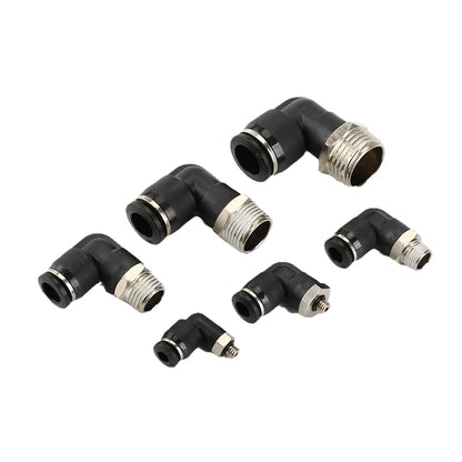 Black Air Hose Fittings 1/8 1/4 3/8 1/2 4mm/6mm/8mm/10mm PC PCF PL Tube Connector Pneumatic Quick Coupling Pipe Hose Fitting