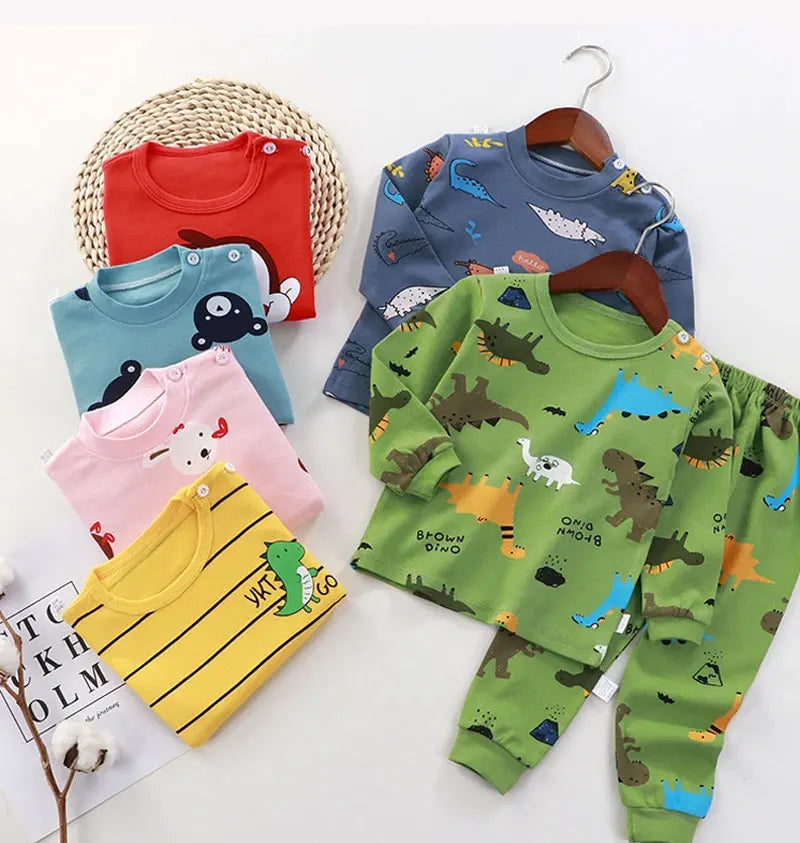 Kids Clothes Children Sets Children's Clothing Boys Girls CottonAutumn winter Clothing Pants Sleepwear Underwear Christmas Gift.
