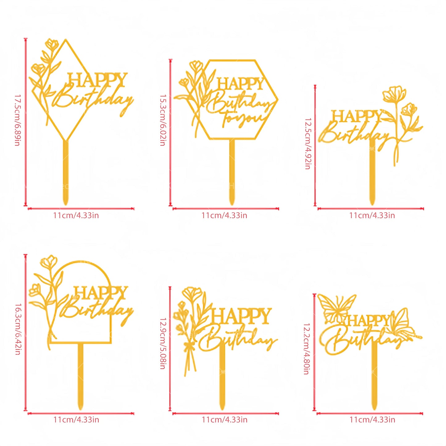 Ins Gold Alles Gute zum Geburtstag Kuchen Topper Geburtstag Mädchen Acryl Geburtstag Party Kuchen Topper Geschenk Dessert Dekoration.