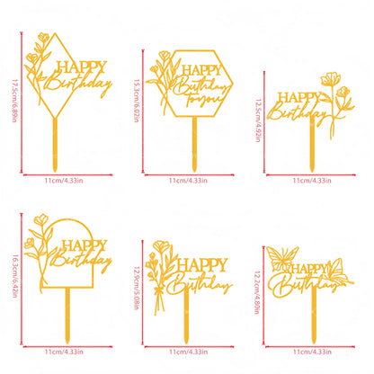 Ins Gold Alles Gute zum Geburtstag Kuchen Topper Geburtstag Mädchen Acryl Geburtstag Party Kuchen Topper Geschenk Dessert Dekoration.