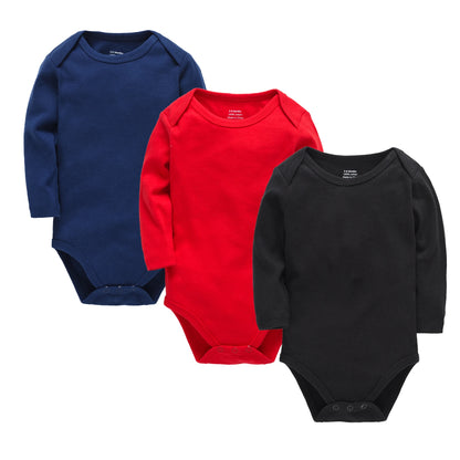 3 Teile/los Baby Junge Mädchen Body Weiß Schwarz Grau Design 100 % Baumwolle Kleidung Frühling Herbst Neugeborenen Overall.