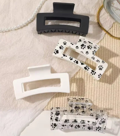 4 Pcs Pink Large Hair Claw Clips 3.4" Non-slip Big Square Matte for Women Girls, Strong Hold Banana Clips for Thick Thin Hair.