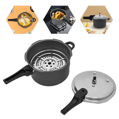 7L 24CM 80Kpa Ultra Wear-Resistant Medium Ratio Double Bottom Pressure Cooker Aluminum Alloy Pressure Cooker For Cooking Stewing.