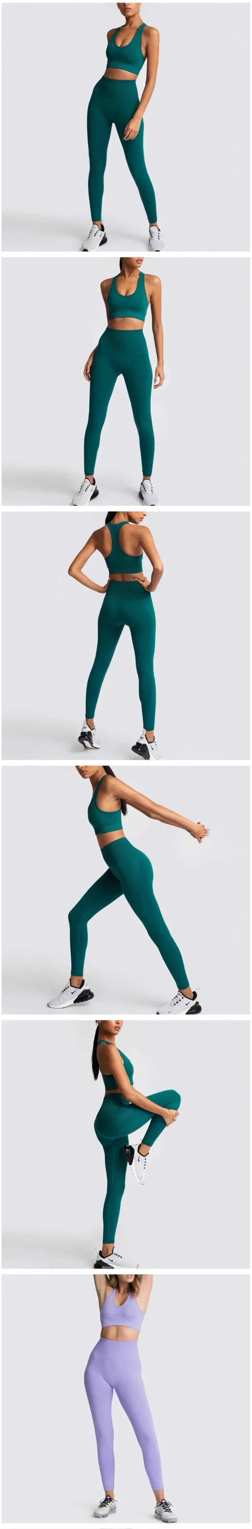 2025 Women's Yoga Set Seamless Sportswear 2-Piece Gym Yoga Clothes Sports Bra + Leggings Running Wear Skinny Sports Set Suits.