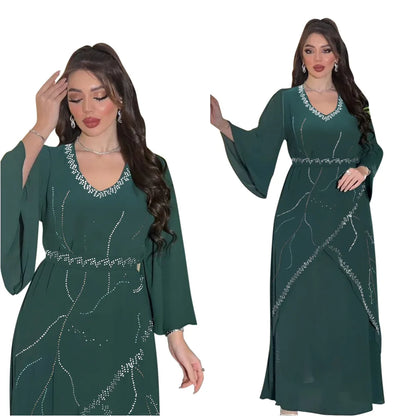 Muslimische Schneeflocke, Rautenmuster, verdickte Chiffon-Robe für Frauen, Ramadan-Khimar, Saudi-Arabien, Türkei, Islam, Muslim.