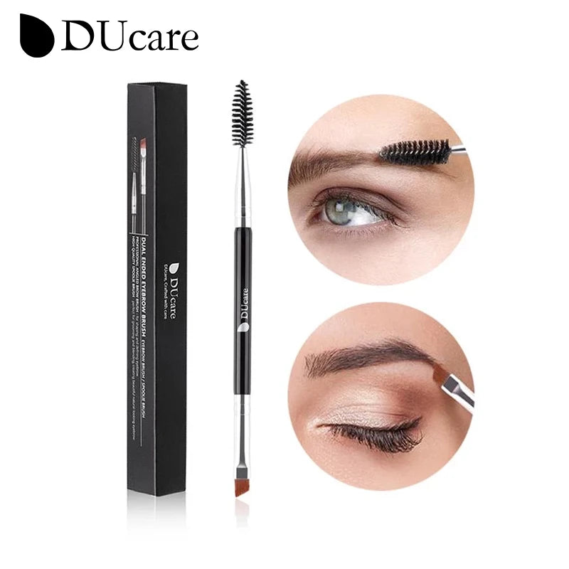 DUcare Eyebrow Brush Eyelash Comb makeup brushes Dual Ended Angled brush Spoolie brush 2 in 1 Lash eyebrow brush set makeup tool.