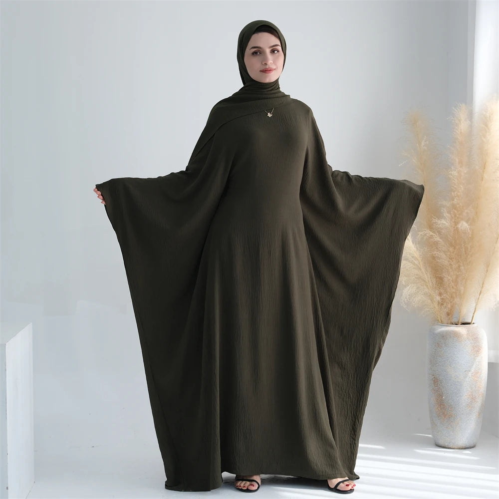 Ramadan Eid Baumwolle Leinen Khimar Abaya Set Dubai Muslim Sets Hijab Kleid Kaftan Abayas Kaftan Marocain Femme Vestidos Para Mujer.