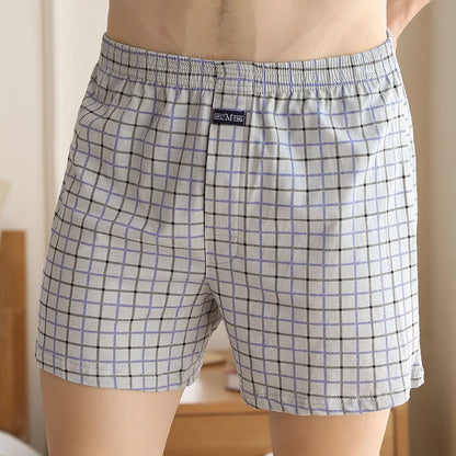 Plus Größe M-3XL männer Aro Hosen Baumwolle Gitter Unterwäsche Lose Hohe Taille Sommer Dünne Atmungsaktive Hause Shorts Beutel Unterhose