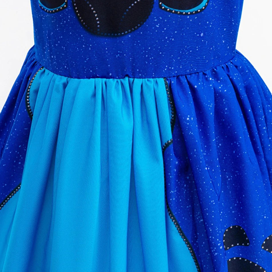 Kinder Lilo und Stitch Rollenspiel Prinzessin Kleid Kinder Bühnenkostüm Mädchen Karneval Halloween Party Cartoon Bekleidung.