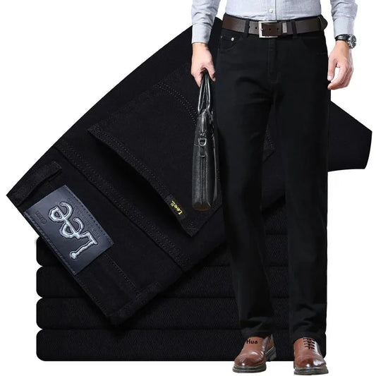 Lee Dex Jeans Herren Herbst/Winter Dicke, gerade Beine, lockere Passform, lässige Business-Hose, schlankmachend, glättet Ihre Silhouette-Hose.