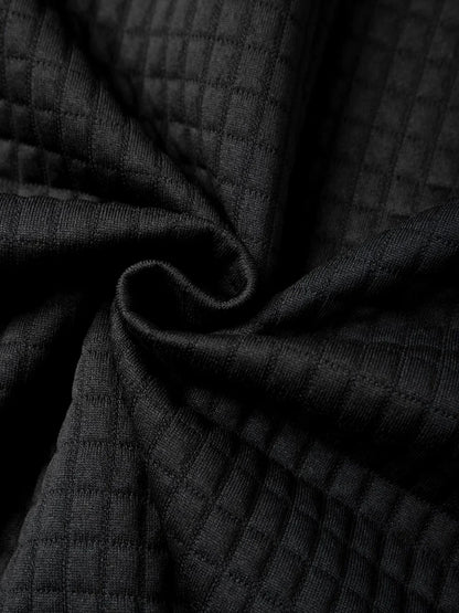 Autumn Knitted Jacquard Grid Polo Pullover Men Solid Color Casual Long Sleeved Sweatshirts Male Daily Warm Turtleneck Streetwear.