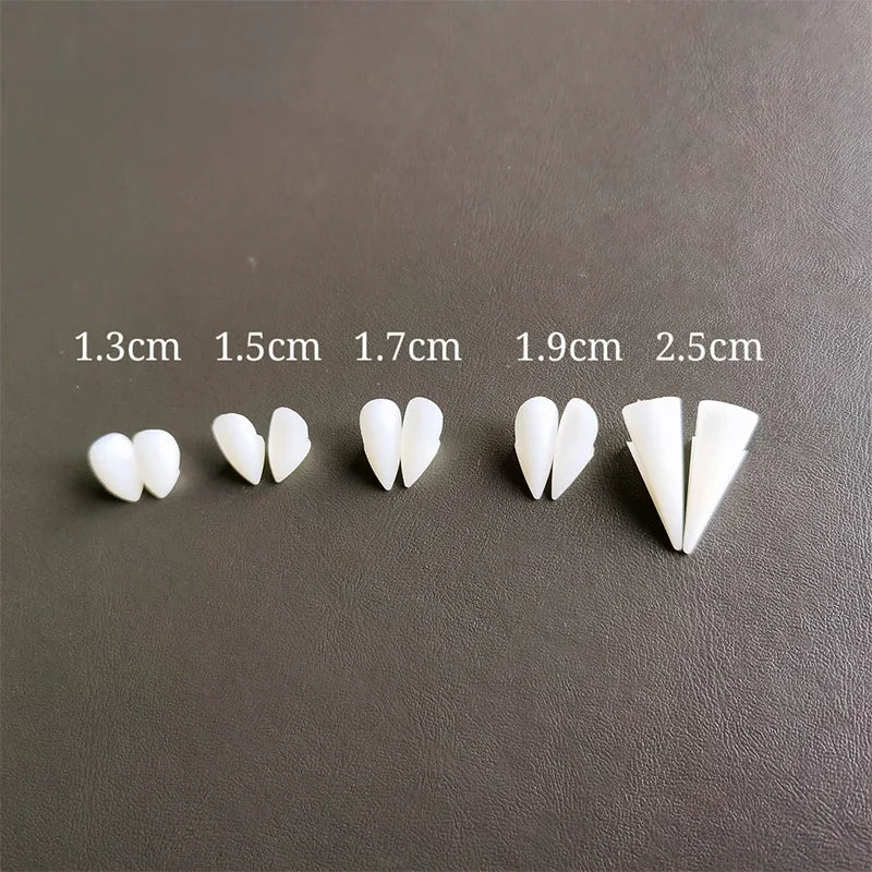 5Pairs Halloween Vampir Zähne Fangs Zahnersatz Prop Party Kostüm DIY Cosplay Requisiten Dekor Falsche Zähne Harz Fangs Mit Solide kleber.