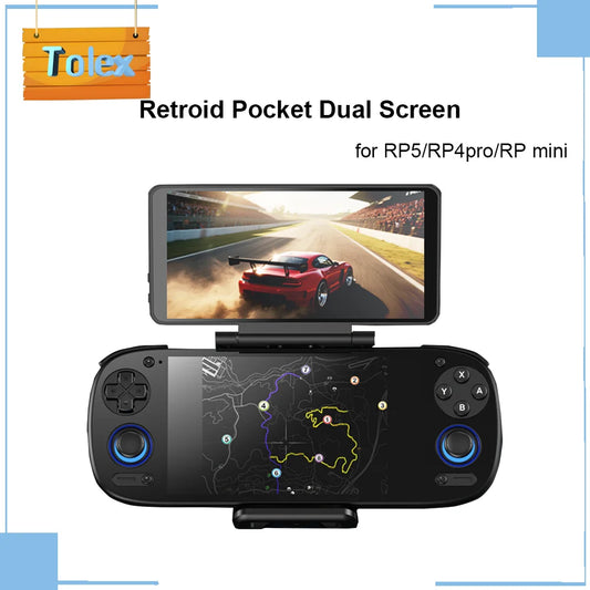 Tolex Retroid Pocket Dual Screen for RP4 Pro RP5 Handheld Game Console 5.5Inch Touch Screen Type C Game Console Double Screen.