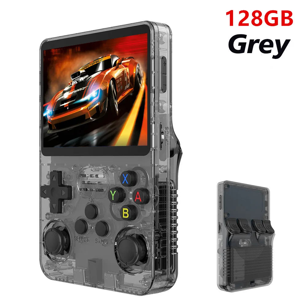 Retro R36S Handheld Video Game Console 3.5 Inch IPS Screen 128GB Preloaded Games Portable Pocket Player Linux System.
