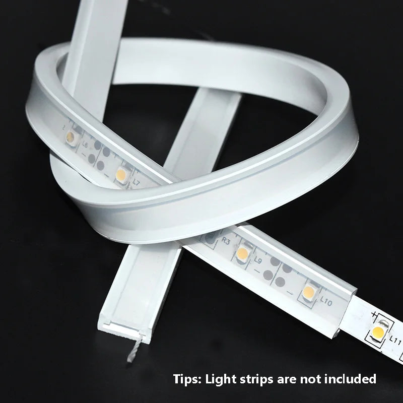 Flexible LED Silicone Neon Tube Protection Cover Transparent Matte Black Milky Silica Gel Channel Diffuser WS2812 WS2811 Strip.