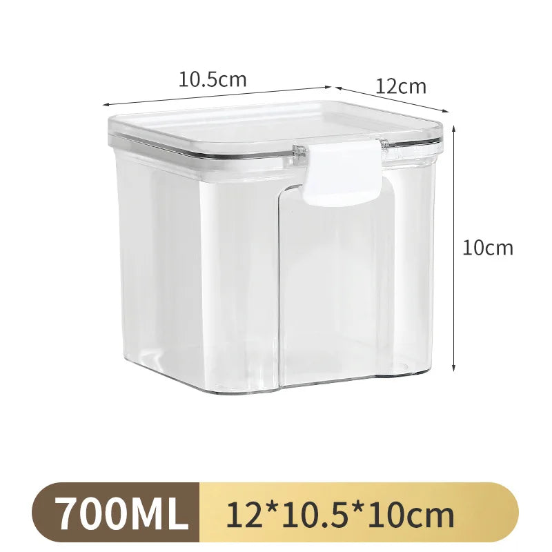 Large Capacity Waterproof Transparent Sealed Jar Multi-size Scene Kitchen Candy Dried Grain Storage With Lid Fridge Storage Tank