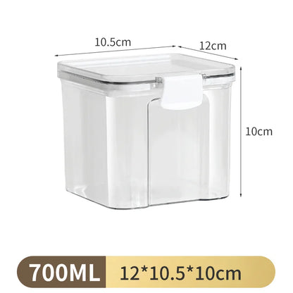 Large Capacity Waterproof Transparent Sealed Jar Multi-size Scene Kitchen Candy Dried Grain Storage With Lid Fridge Storage Tank