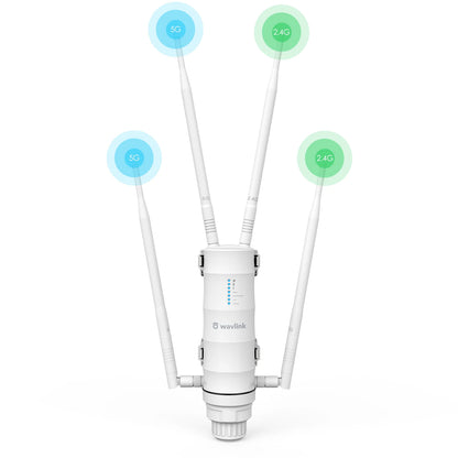 Wavlink AC1200 High Power Outdoor Weatherproof WiFi Range Extender/AP/Mesh Agent Dual Dand 2.4G&5.8Ghz Wireless WiFi Router POE