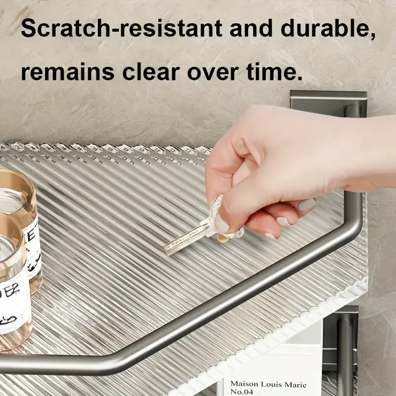 2PCS Badezimmer Acryl Regale Küche Lagerung Organizer Shampoo Regal Dusche Regal Bad Zubehör Kein Bohrer Lagerung Regal