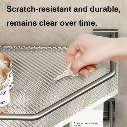 2PCS Badezimmer Acryl Regale Küche Lagerung Organizer Shampoo Regal Dusche Regal Bad Zubehör Kein Bohrer Lagerung Regal