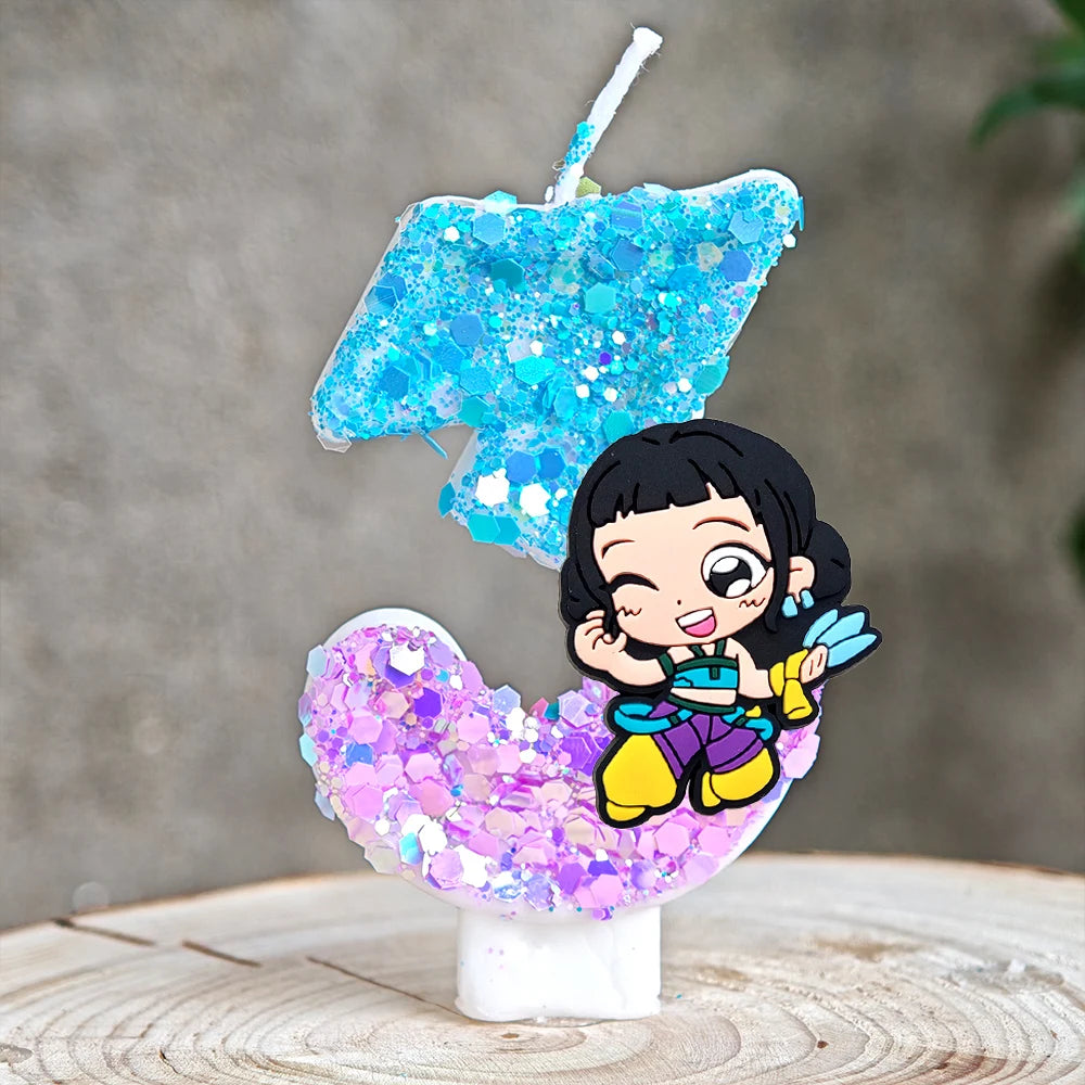 Heißer Kpop Dämon Jäger Thema Kerze 3D Nummer 0-9 Kinder Geburtstag Kuchen Dekoration Baby Dusche Anime Party liefert Geschenke.