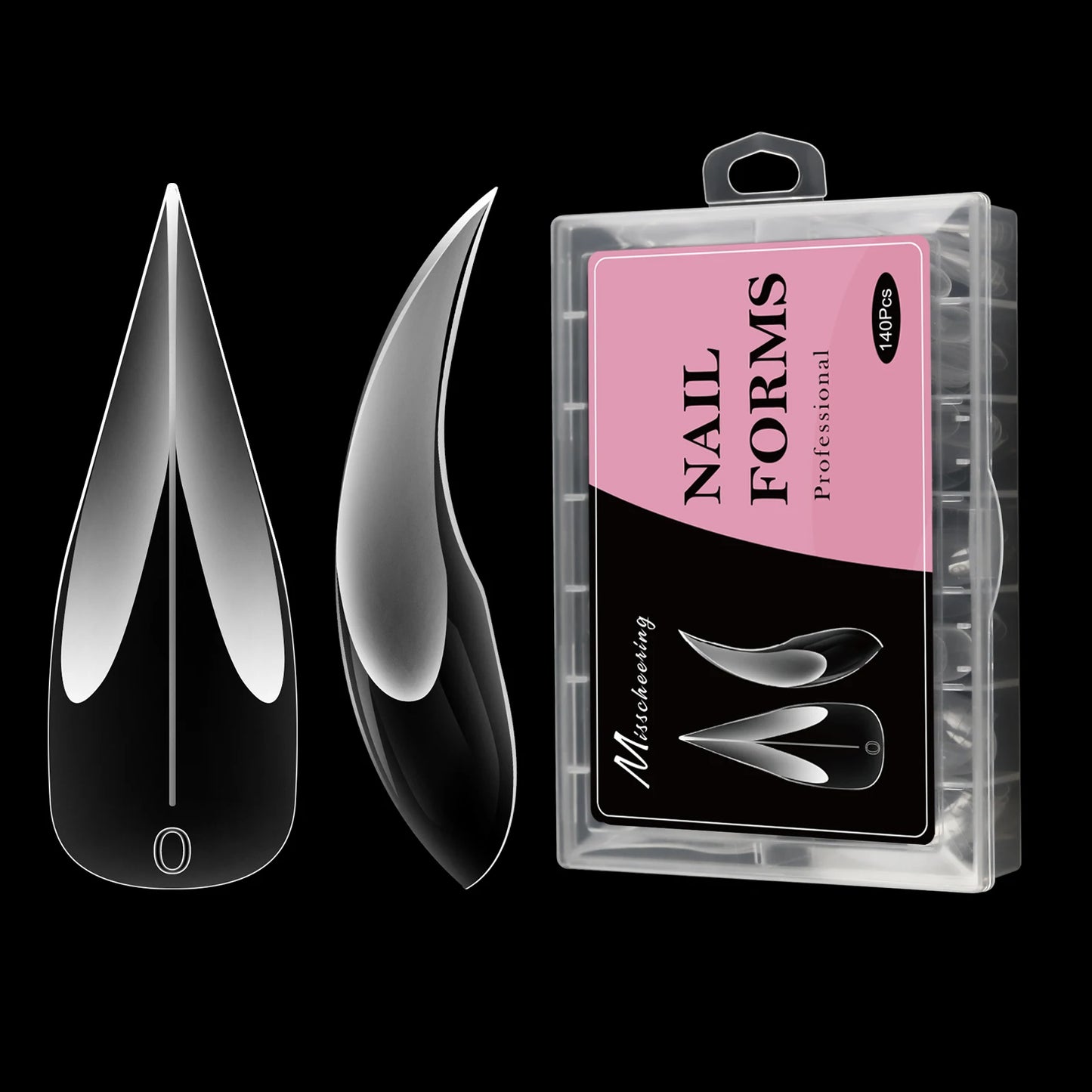 New Eagle Claw Nail-Forms 140pcs Crystal Extension Tips For Quick Gel Nails Paperless Nail Art Kit With Claw Shaped Design Salon.