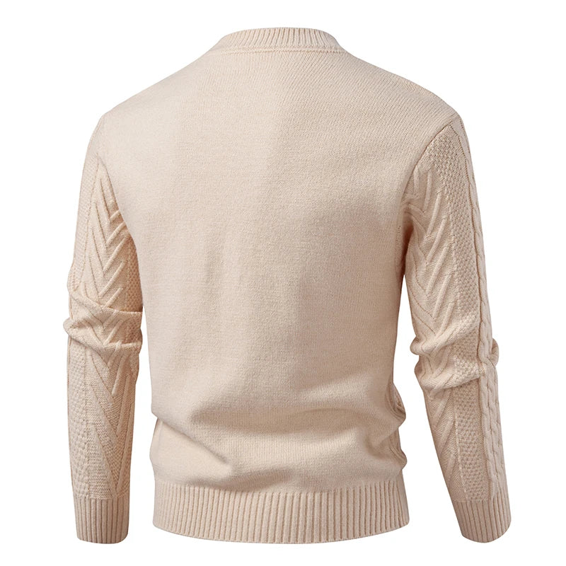 Autumn Winter Men's Fashion Knit Sweater Unisex O-Neck Knitted Pullovers Youthful Vitality Slim Fit Korean Style Casual Sweaters.