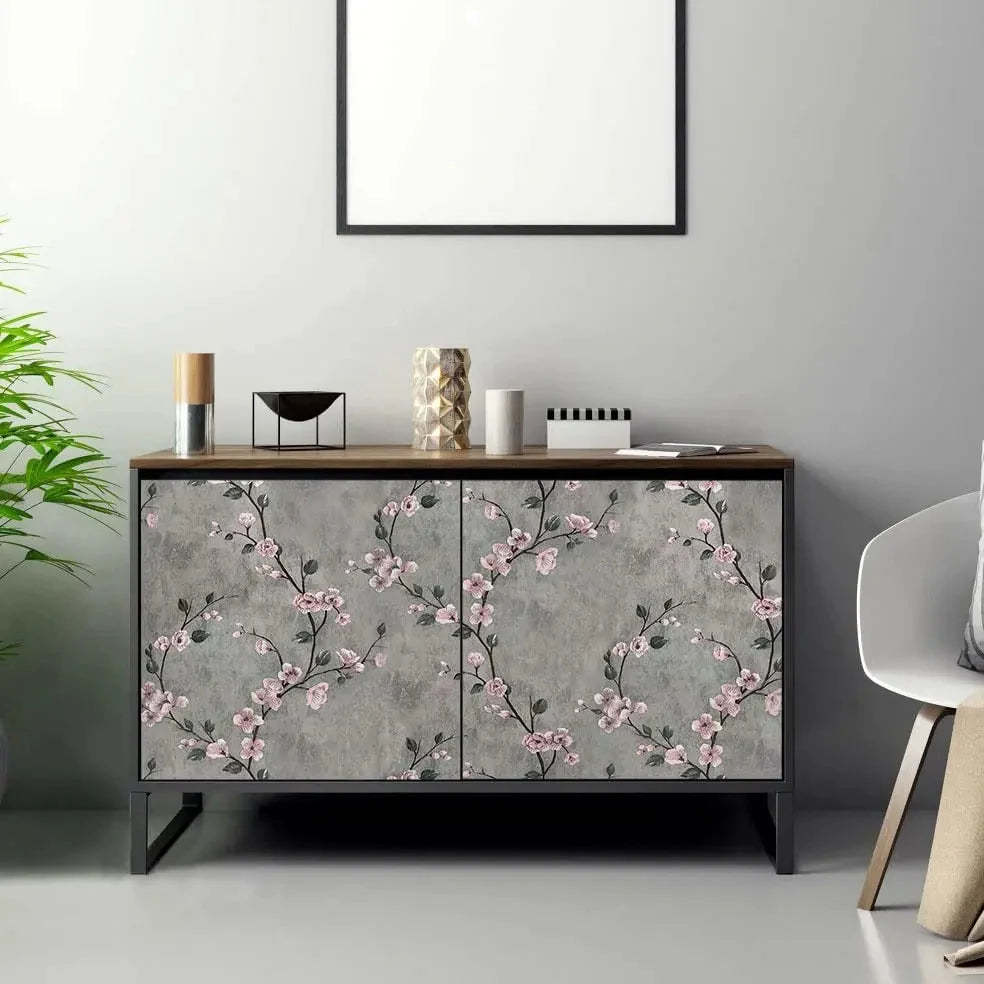 Vintage Floral Grün Grau Peel And Stick Tapete Blume Selbstklebende Tapete Schlafzimmer Dekor Möbel Renovieren Wandaufkleber