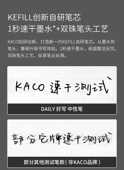 KACO Gelschreiber, Press-Signaturstift, Schreibwaren, Metall-Stiftclip, 0,5 mm, schwarze Tinte, schnell trocknend, großes Fassungsvermögen, 800 m, glattes Schreiben.