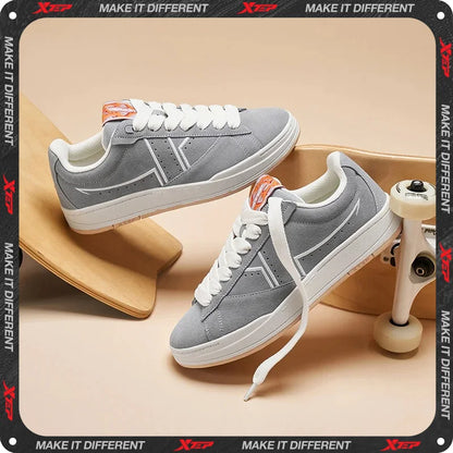 Xtep Skateboarding Shoes Non-Slip Wear-Resistant Casual White Couple Skate Sneakers Male Female Luxury Brand Shoes 881219319851.