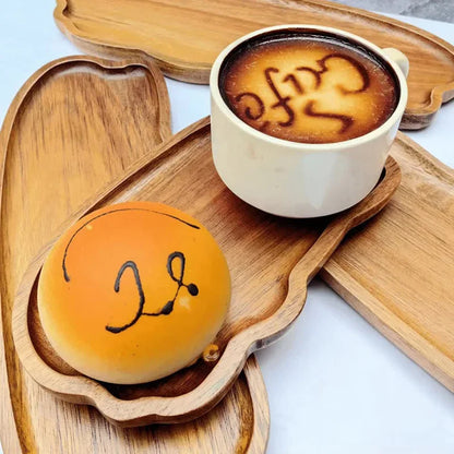 Japanese Style Wooden Tea Coffee Tray Fruit Dessert Candy Plate Wood Decorative Bread Snack Cake Food Dish Trays Tableware.