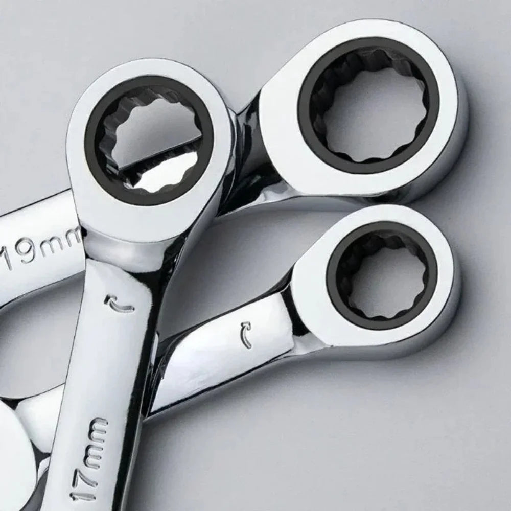 6–19 mm kurzer Griff, schneller Ratschenschlüssel, 72 Zähne, multifunktional, tragbar, kurz, Dual-Use-Pflaumenblüte, kleiner Schraubenschlüssel, Handwerkzeuge