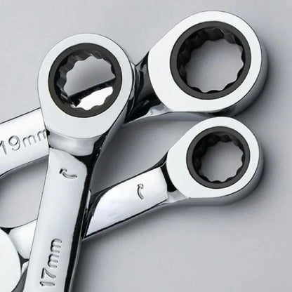 6–19 mm kurzer Griff, schneller Ratschenschlüssel, 72 Zähne, multifunktional, tragbar, kurz, Dual-Use-Pflaumenblüte, kleiner Schraubenschlüssel, Handwerkzeuge