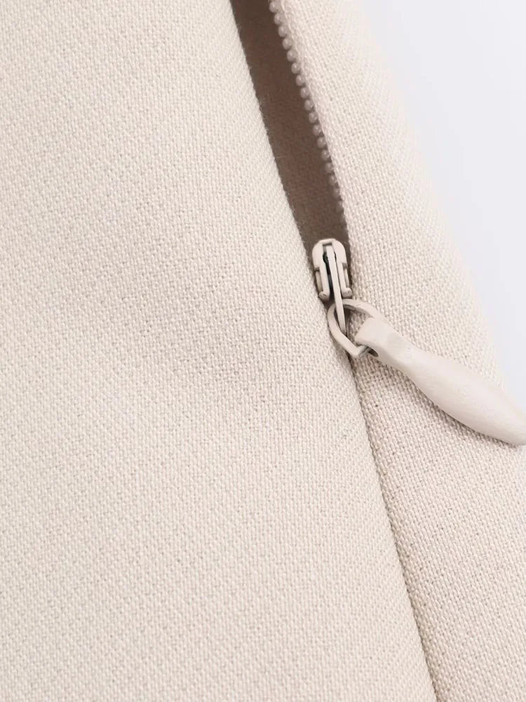 2025 Women Summer Shorts Skirts Casual Solid High Waist Side Zipper Asymmetry Female Elegant Street Shorts Clothing.