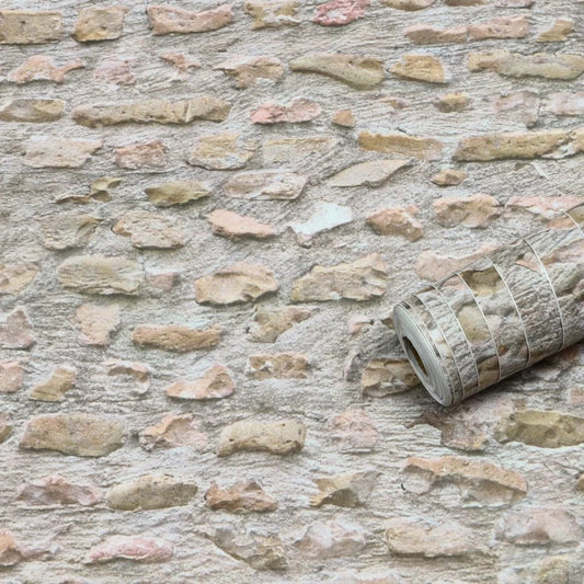 6m Faux Vintage Plane 3D Stone Texture Wallpaper,Gravel Self-adhesive Wall Mural,Suitable For Balcony Background Wall Decoration