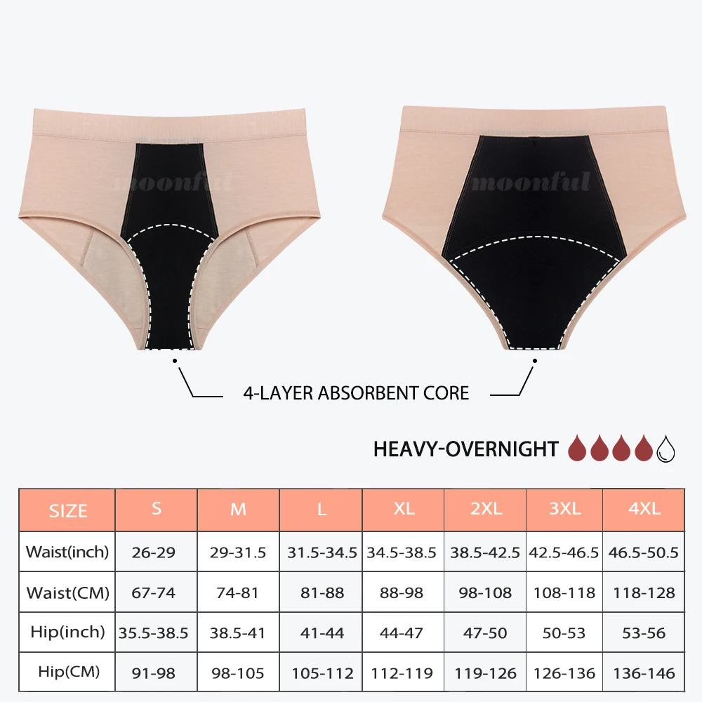 Menstruation Panties High Waist Abundant Flow Menstrual Panties Woman Absorbent Period Underwear Incontinence Briefs Ladies.