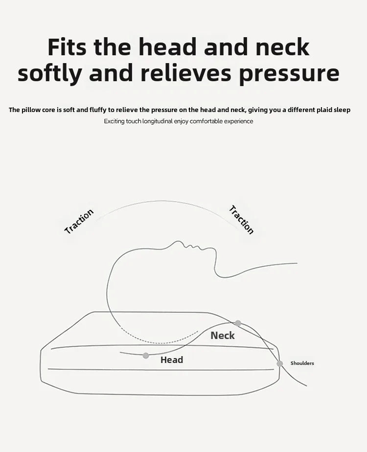 1pc Soft Filling Sleeping Pillows for Home Bed Almohadas Para Dormir High Quality Pillow 48x74cm Washable Neck Cushion.
