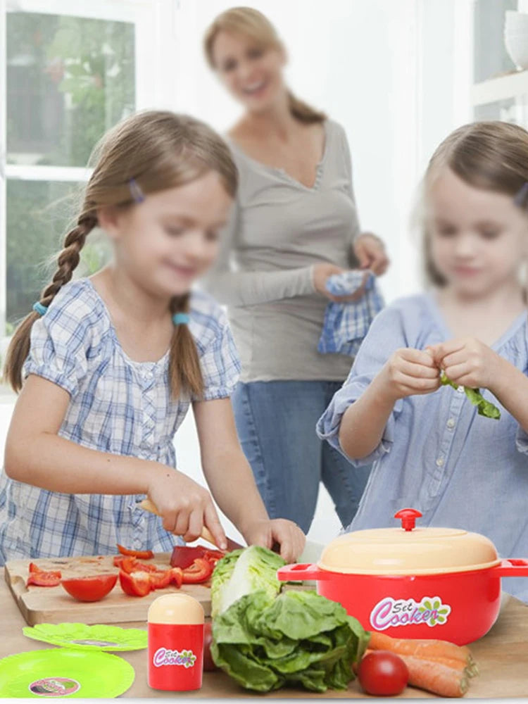 Kids Kitchen Playset,Pretend Food Kitchen Toys-Play Kitchen Accessories Cutting Food Toy, Pretend Play for Boys, Girls.