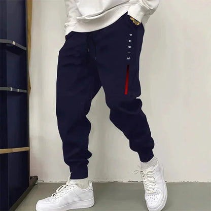 Jogging Versatile Hot Sale Autumn Winter Simple Men's Sweatpants Fashion Print Gym Comfort Soft Sport Casual Trousers Drawstring.
