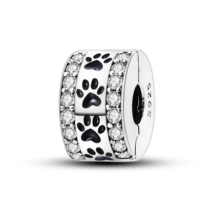 Silver Clasp 925 Sterling Silver CZ pave Clip Charms Daisy Beads Stopper Safety Chain fit Original Bangle Bracelet Jewelry Clip