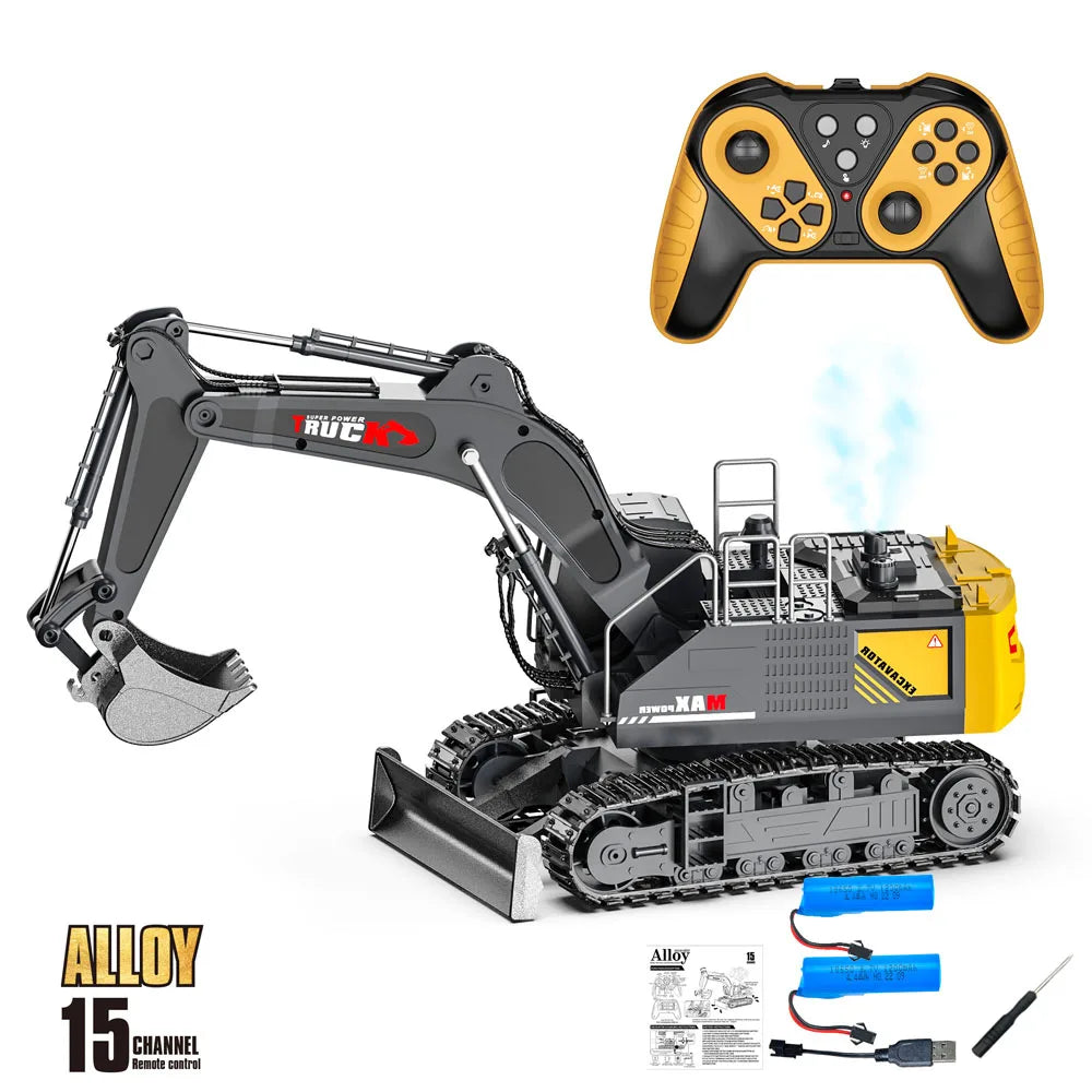 Alloy Rc Excavator Truck Toy Kids Remote Control Engineering Trucks Electric Vehicle Machine Games for Kids Boys Birthday Gifts
