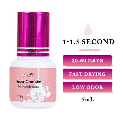 Yelix Eyelash Extension Glue 0.5-1 Sec Fast Dry Individual Lashes Glue Sensitive Eye Eyelash Glue Wholesale Customization.